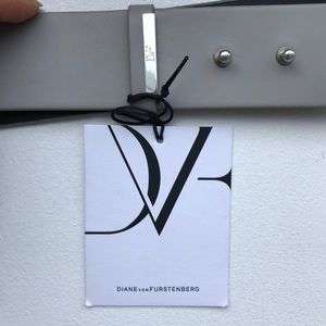 DVF gray leather pocket belt